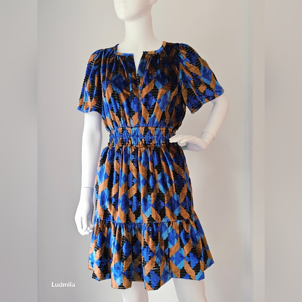 ANTHROPOLOGIE Women's Size M Velour Short Dress - Picture 2 of 11